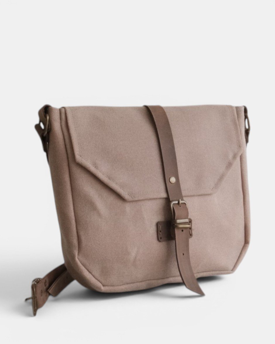 Waxed Canvas Postacı Bej - Görsel 4