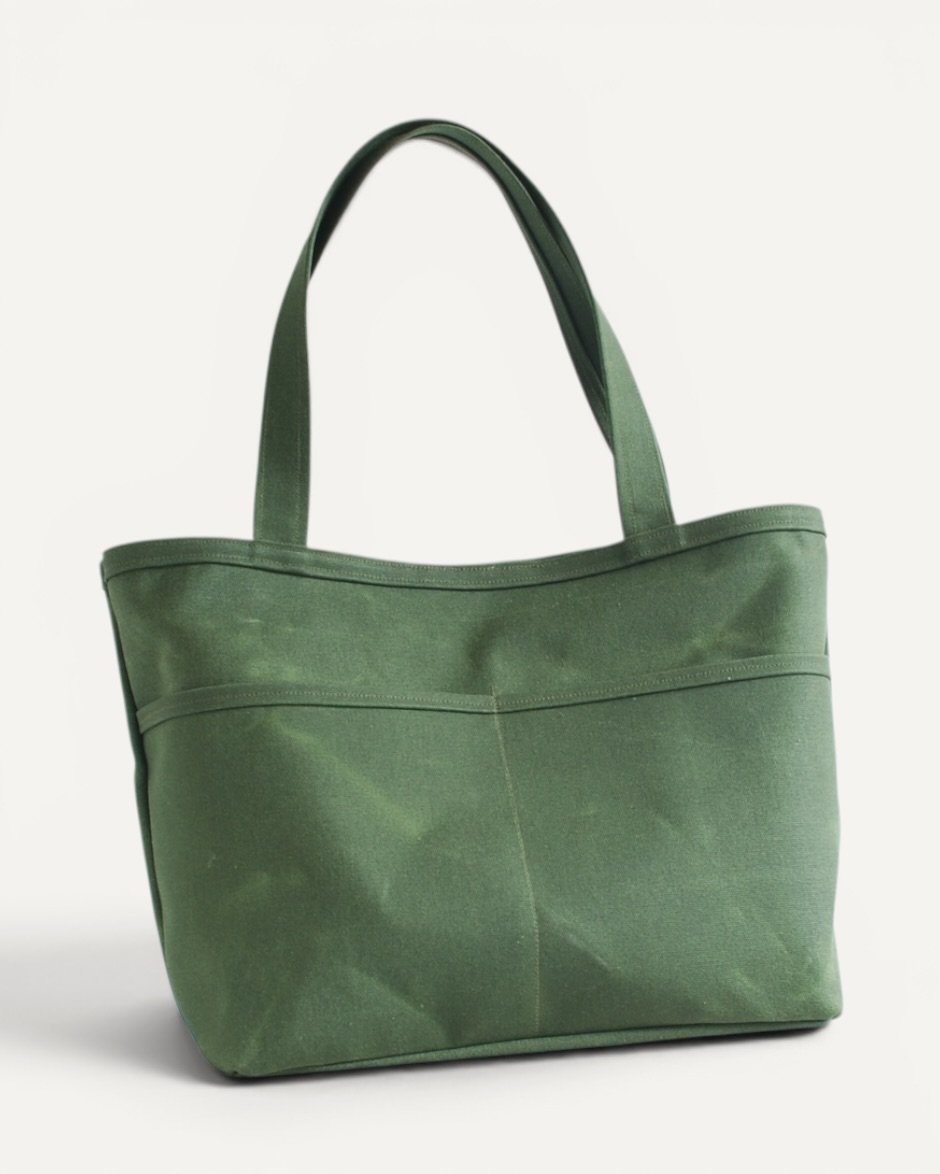 Waxed Canvas Tote Bag Haki